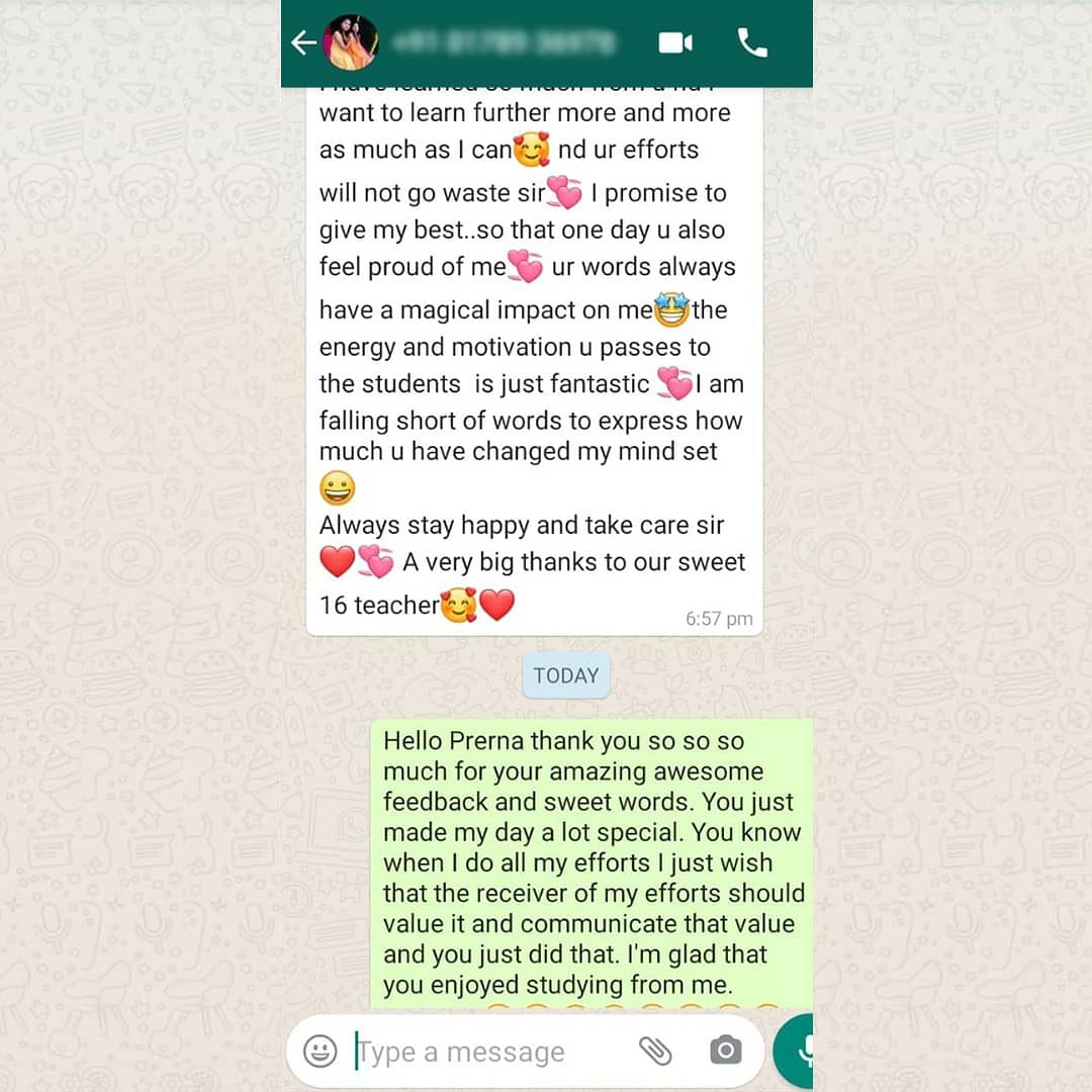 igpclasses's tweet photo. Thank You, Prerna for your beautiful sweet words. God bless you
#StudentFeedback #CA #CS #IGP #successstories #igpclasses #feedbackstudent #feedback #CAashishkalra #CharteredAccountant #StudentFeedbackTime https://t.co/t774Hhk5Kg