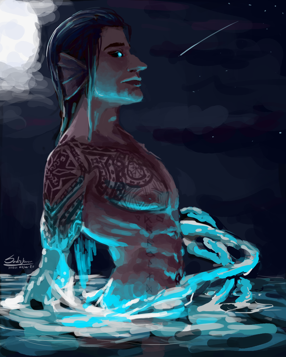 BuriHod's tweet photo. #RedrawJazzasArt  #RemakeJazzasArt 
jazza's drawing with some inspiration from water nymph and a bit of norse in the tattoo https://t.co/O8rsm41HfK