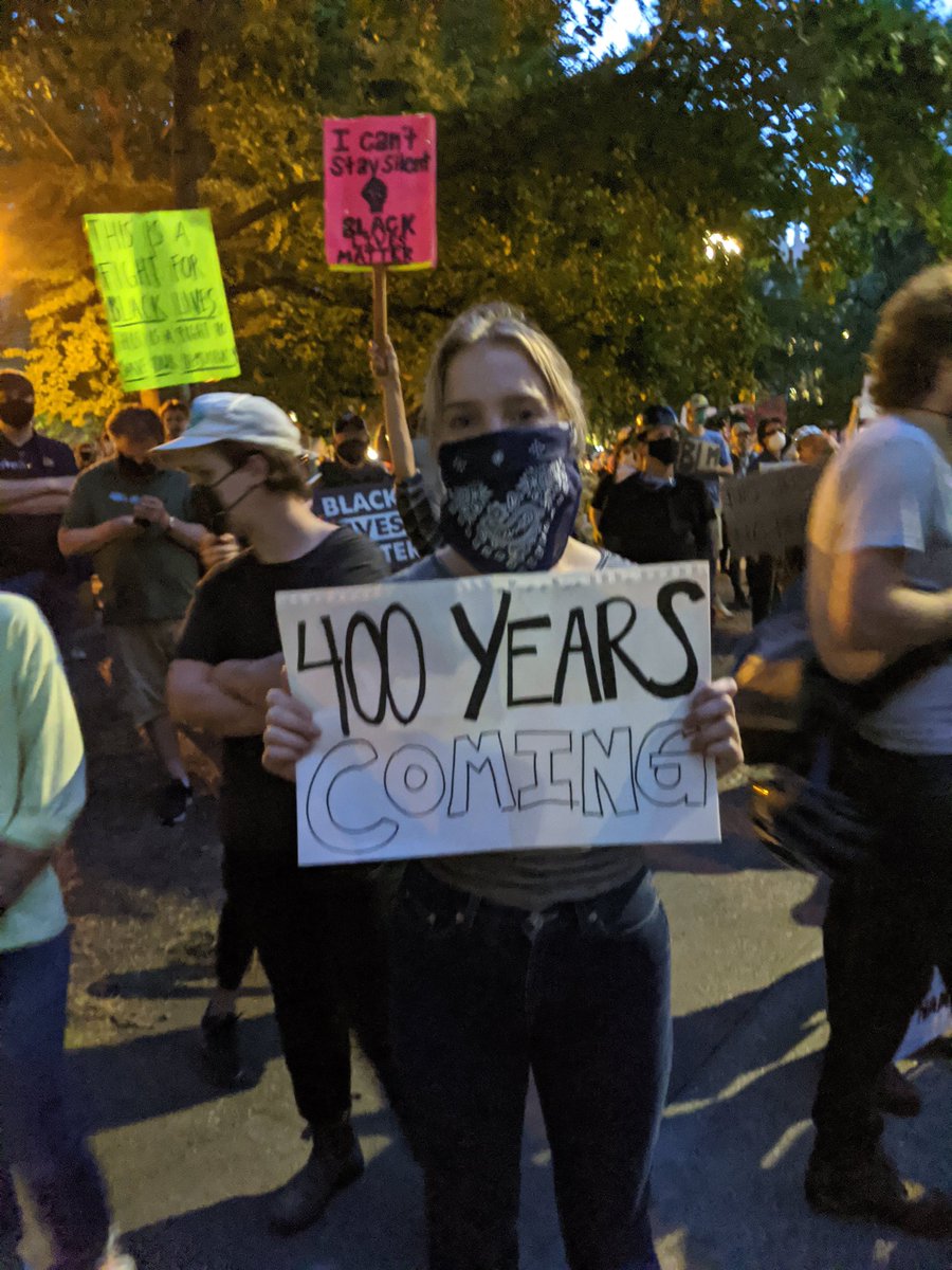 There's another huge crowd out in Portland tonight. I'd estimate 2,000 right now.To get things started, here's a sampling of some of the signs in the crowd.