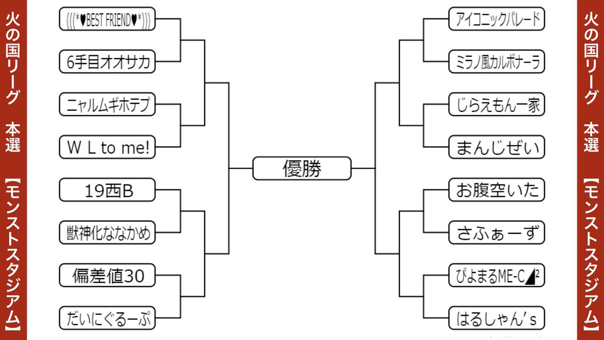 【CW火の国リーグ-1st-】
((モンストスタジアム本選))
いよいよ後約30分でスタートです！！
出場者の皆様頑張ってください✨
視聴者の方もコメントでどんどん盛り上げてくださいね😊💕
配信はこちらから↓
youtube.com/channel/UCfaK5…

#モンスト　#モンストスタジアム　#火の国リーグ
