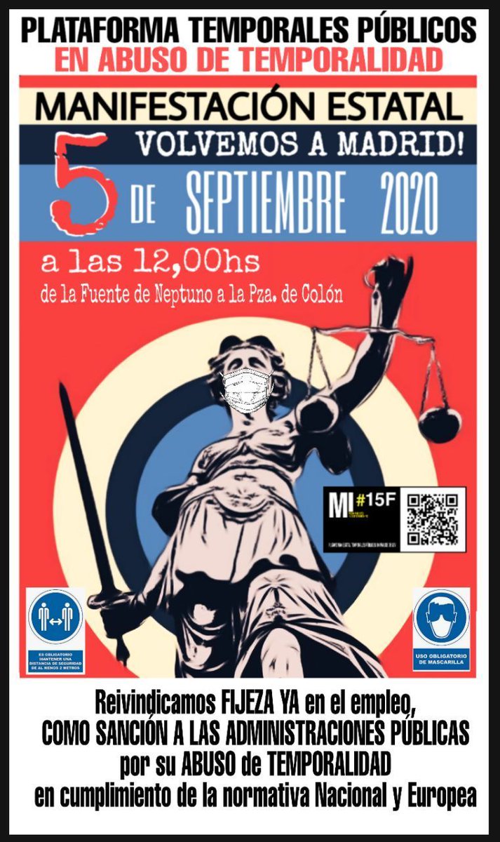 ApTemporales's tweet photo. SOMOS PERSONAS, NO SOMOS PLAZAS
 Este #5S van a oír a los 900.000 emplead@s públic@s temporales en #FraudeDeLey.
Pese a la oposición de @CCOO, @UGT_Comunica  y @CSIFnacional tomaremos la calle como el #15F.
#ContigoYlosTuyos #FijezaYA https://t.co/b0AV1s5kTh