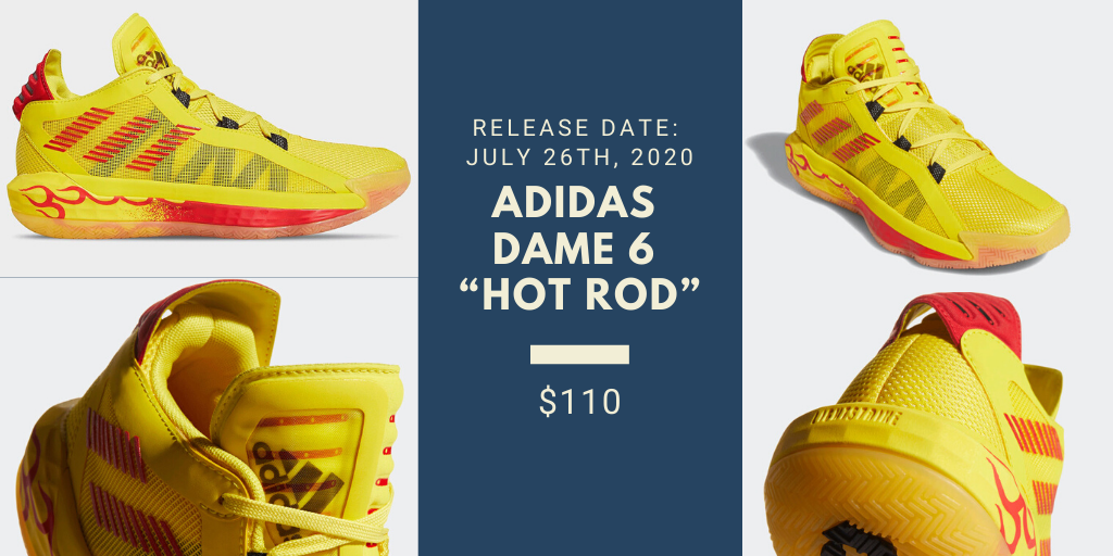 adidas Dame 6 “Hot Rod” 👉 July 26, 2020 🤑110 ✔️ ow.ly/SdaA50AGmn7