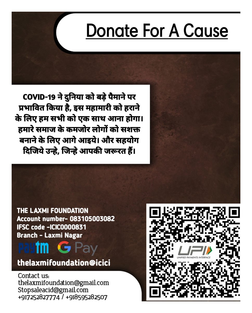 TheLaxmiAgarwal's tweet photo. #Needshare #needsupport https://t.co/ZMOTCTVwo9