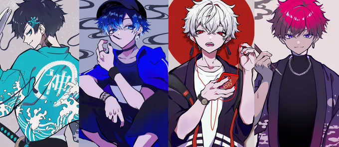 #創作フェス
現代ファッション×モチーフの創作?
和風や柄を取り入れた男子を良く描きます〜!! 