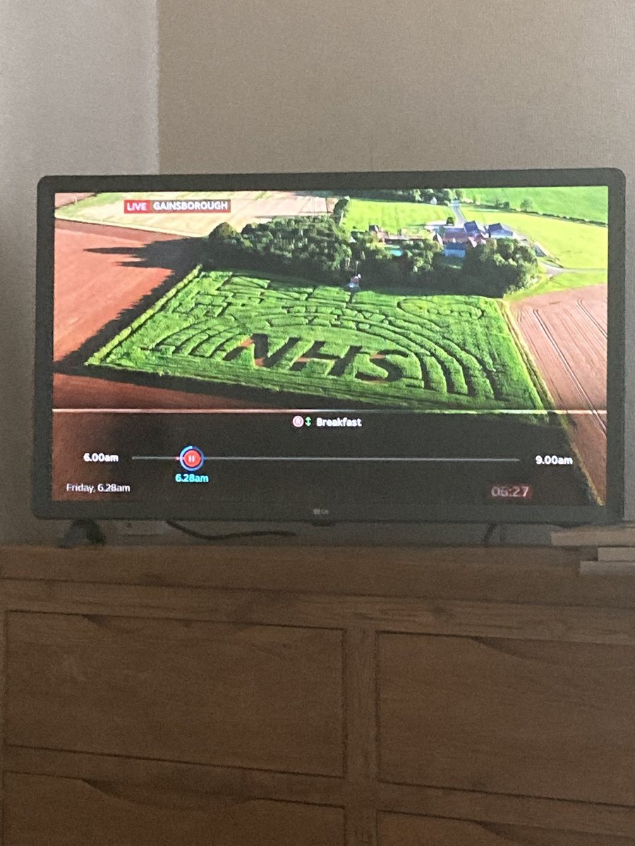 BBC Breakfast at my work this morning covering the maize how exciting. Feeling very proud #unclehenrys #maizemaze #lincolnshire