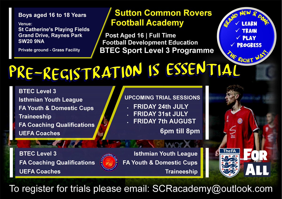 🚨🚨 The academy project commences tonight, fingers crossed for the lads that they achieve a decent turnout as anyone signing up will receive fantastic coaching from some top local lads 🚨🚨

Please SHARE &amp; RT ⚽️📚 thanks

#SCRFamily #RoversTogether #WeWillMakeItHappen