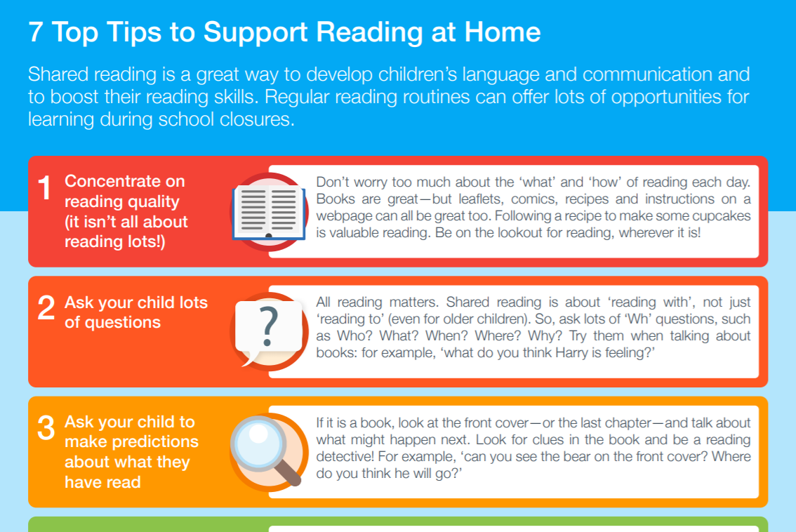 NEW: Supporting reading at home - we have made several of our resources available in Polish, Punjabi, Urdu, Bengali, and Lithuanian. 

Here, for example, is '7 Top Tips to Support Reading at Home' in Bengali.

Find them all here: eef.li/vx4q7h
