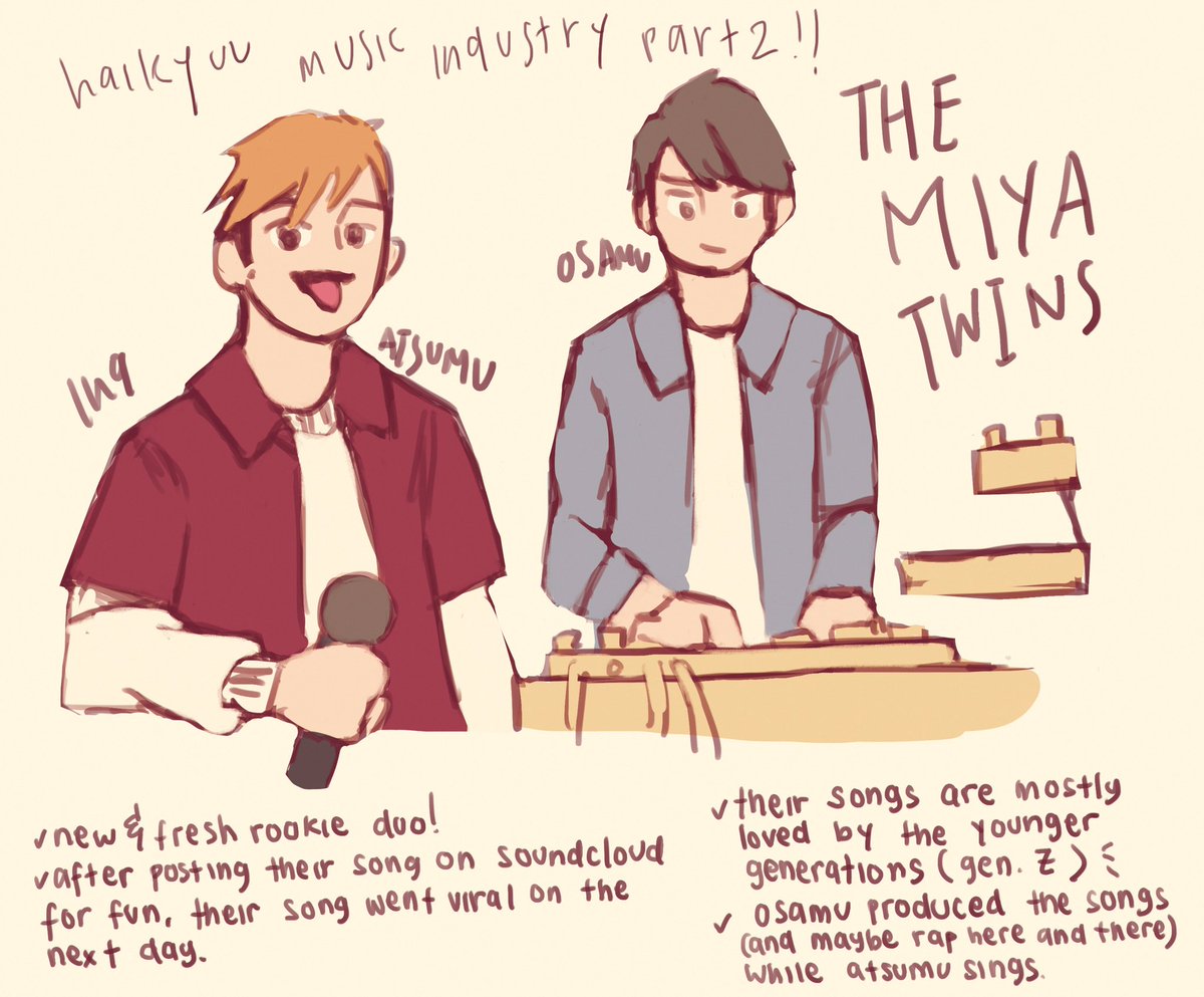 my haikyuu music industry au part 2,, 

#haikyuu #hqfanart #haikyuufanart https://t.co/cEGaQ364UN 