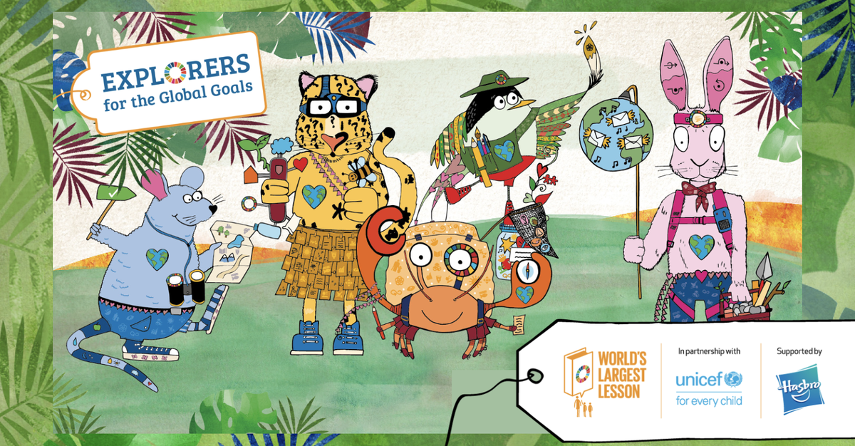 TheWorldsLesson's tweet photo. This weekend, get out and about with the #GlobalGoalsExplorers! Let Ekani Empathy, Claudie Curiosity, Parker the Problem Solver, Crawford Creativity and Cassia Communication take your kids on an adventure. Check out our resources for you to do at home here https://t.co/iP3sL71JPN https://t.co/2lSwXfFHQn