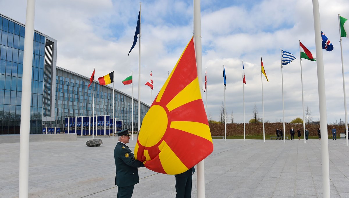 UKNATO's tweet photo. An historic moment for @NATO in March when we welcomed our 30th Ally, North Macedonia 🇲🇰, to the Alliance. Some brilliant shots from the accession ceremony for #NationalPhotoWeek 🇬🇧 

#WeAreNATO #StrongerTogether https://t.co/3GdtutPuO7
