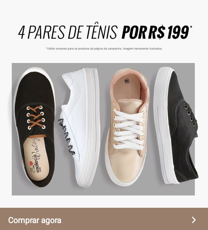 4 pares de tenis 199