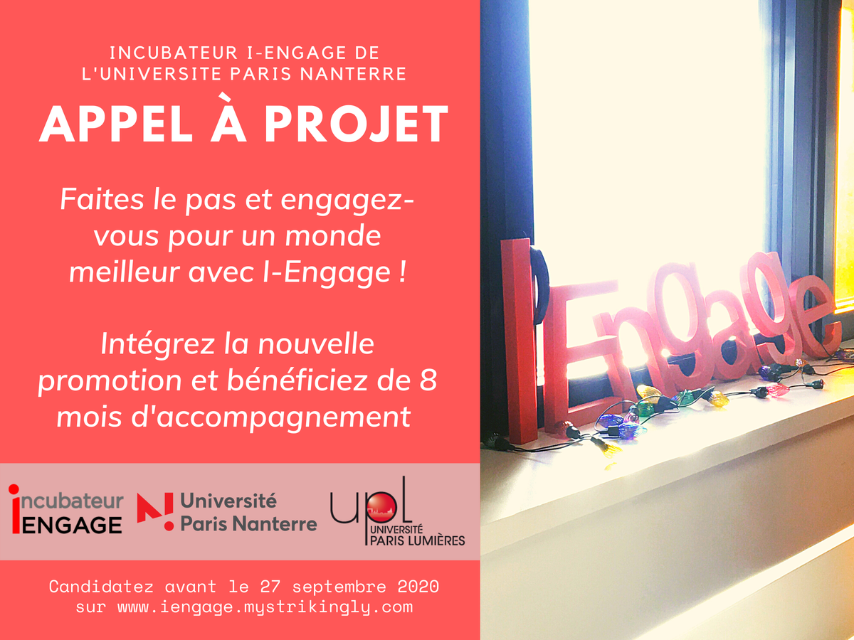 Vous avez envie de vous #engager pour un monde meilleur? Vous avez un projet dans l’ #innovation sociale? Postulez chez <a href="/I_Engage92/">I-Engage</a> avant le 27 septembre minuit👉 forms.gle/16CrHQ5bs13zeu…
pour plus d'information: i-engage.mystrikingly.com