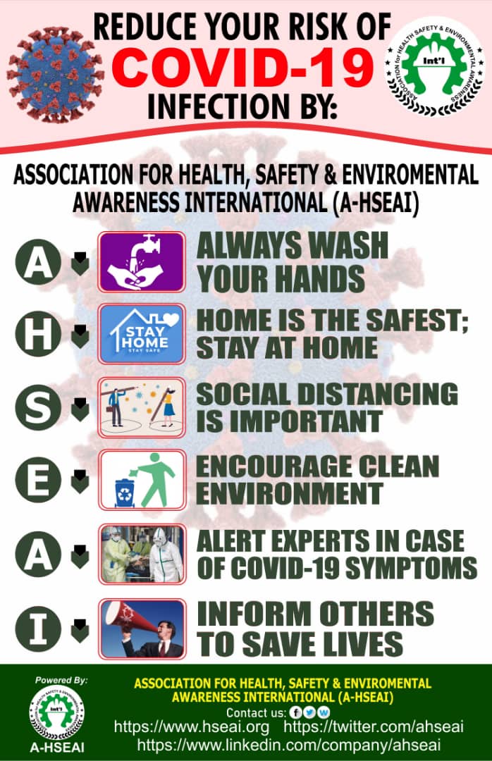 Sirpee_5's tweet photo. Keeping safe has no bound. A-HSEAI cares @NCDCgov @ahseai  #SAFETYFİRST https://t.co/XLAMISKKKR