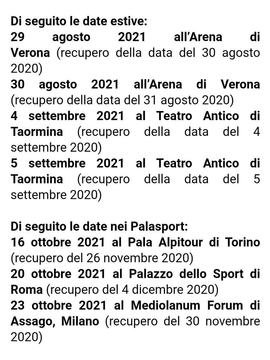 MusicTvOfficial's tweet photo. A causa del perdurare dello stato d’emergenza dovuto alla pandemia di Covid-19, i concerti de @ilvolo in Italia vengono posticipati al 2021. Dopo il rinvio delle date estive vengono così riprogrammate a ottobre 2021 le date nei palasport. ⤵️ https://t.co/6qkXyUkPec