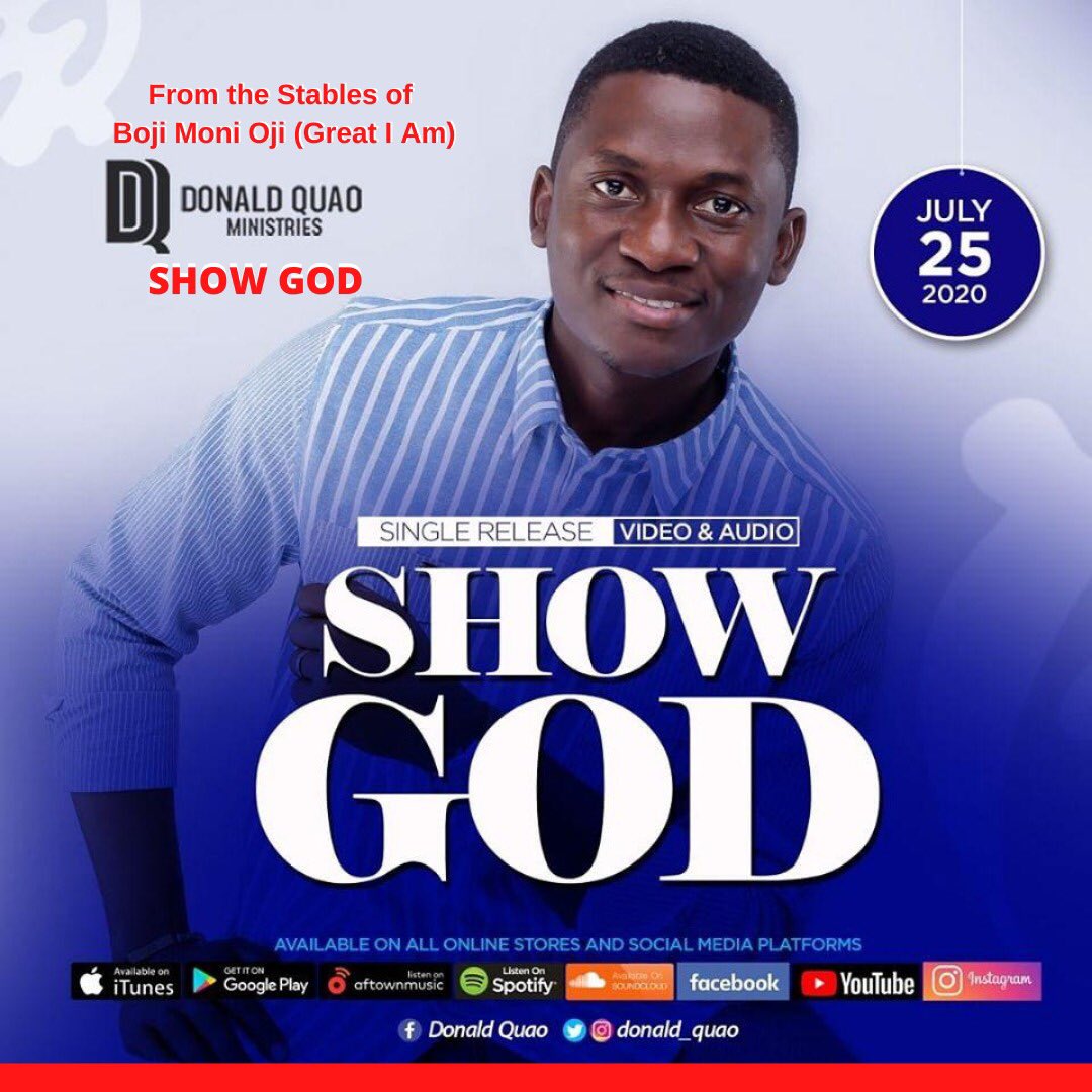 icgc_trt's tweet photo. Our very own @donald_quao is set to release another single tomorrow.
Our God will do His wonder again because He’s a #ShowGod.
#SingleRelease
#NewMusic
#WeAreICGC https://t.co/Tda7HlQw4L