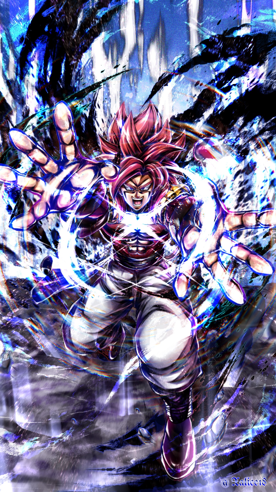 Xalice ざりす 超サイヤ人4ゴジータ 参戦決定 究極の合体戦士がついに参戦 相手のライジングラッシュのダメージを軽減し タグ 強大な敵 と 邪悪龍 に対する強力な特攻を持っているぞ 究極アーツ 100倍ビッグバンかめはめ波 は歴代