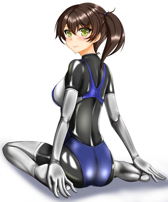 こっちにこっそりラバースーツ×競泳水着加賀を置いておきます 