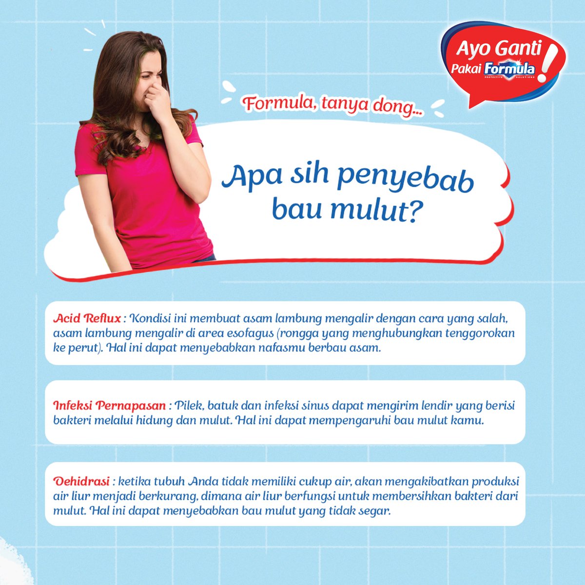 Bau mulut memang sering banget jadi penyebab utama masalah gigi dan mulut sehari-hari. Tapi, sebenarnya, apa saja sih yang bisa menyebabkan bau mulut? Coba yuk pelajari dari post ini!