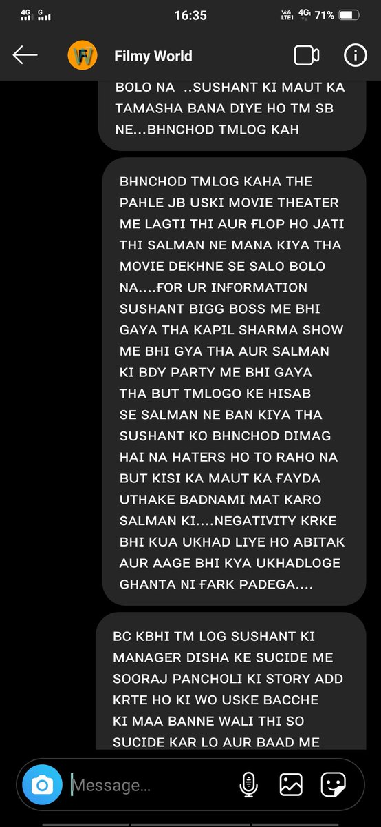 BeingSumit007's tweet photo. #Salmaniacs Hu So ab bardast se bahar ho gya hai Ab Control ni hota hai Is Mc ko maine pahle bhi Smjhaya tha .... iska ek hi maksad hai #Salmankhan Ki negativity krna sala Mc hai....Maine isko Jo bola hai uska ye chota sa Hissa share kar rha hu https://t.co/8IAXQWo5bh