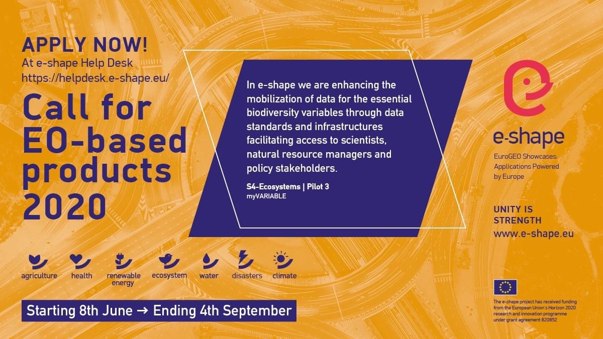 EuroGEO_eu's tweet photo. "In e-shape we are enhancing the mobilization of data for the essential biodiversity variables through data standards and infrastructures facilitating access to scientists, natural resource managers and policy stakeholders"
Come onboard &amp;  find details at https://t.co/S4HpE0k4EA https://t.co/kARKDWK3E7