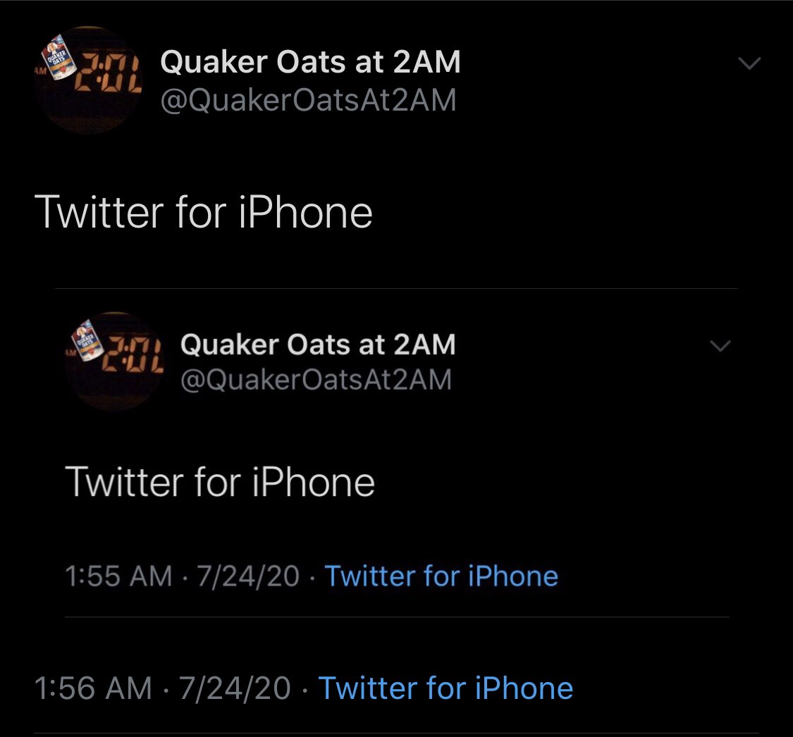 QuakerOatsAt2AM's tweet image. Twitter for iPhone