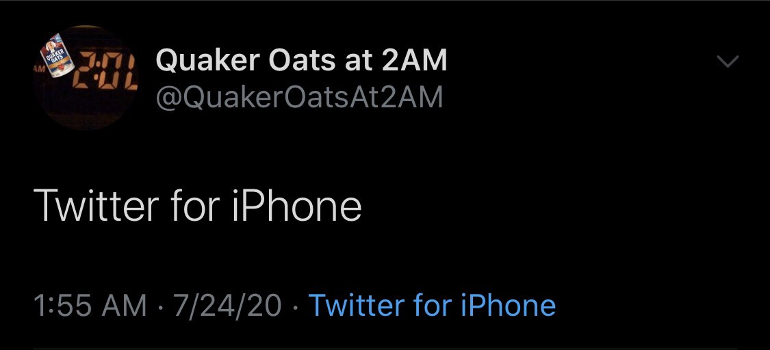 QuakerOatsAt2AM's tweet image. Twitter for iPhone