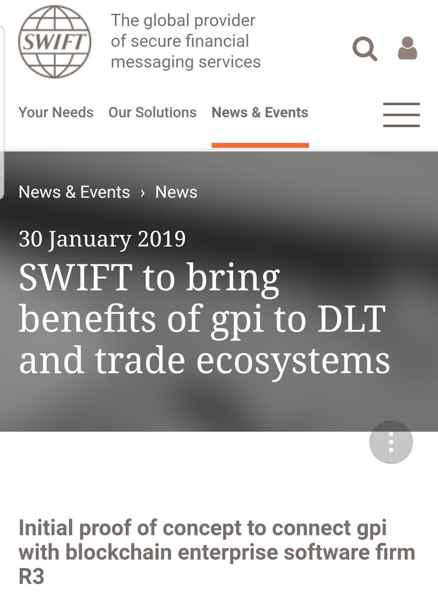 Its been SWIFT n Ripples plan all along.The work started the same way as Swedens CBDC and the digital dollar. It started with Accentures help..2016 - 2018 - 2019: