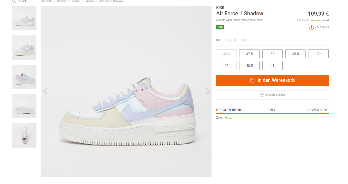 snipes air force 1 shadow pastel