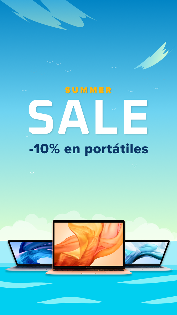 mResell_es's tweet photo. REBAJAS DE VERANO ☀️: -10% en todos los #MacBook. Mira los nuevos precios en https://t.co/lgpU1bxSMf https://t.co/RAnQ4985C3