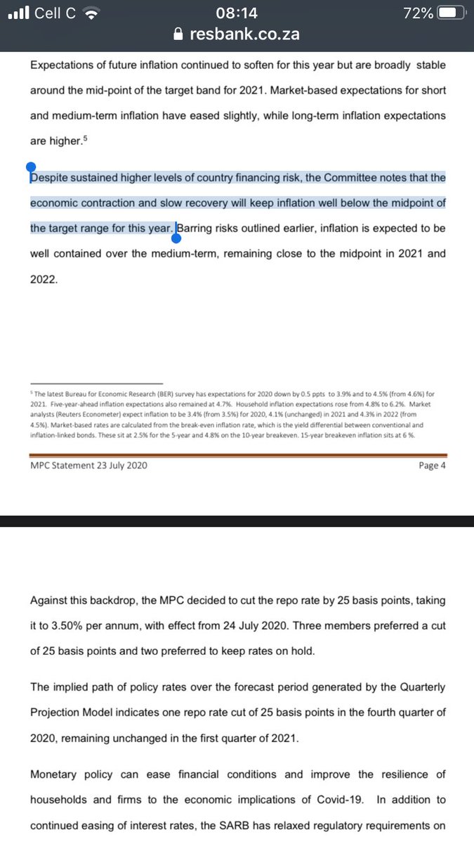 The  @SAReserveBank MPC dropped rates by a token 0,25%...keeping rates unnecessarily high despite the fact that they don’t see any demand pull inflation risk...only cost push / supply drop inflation, which high rates just exacerbates. Crazy stuff!