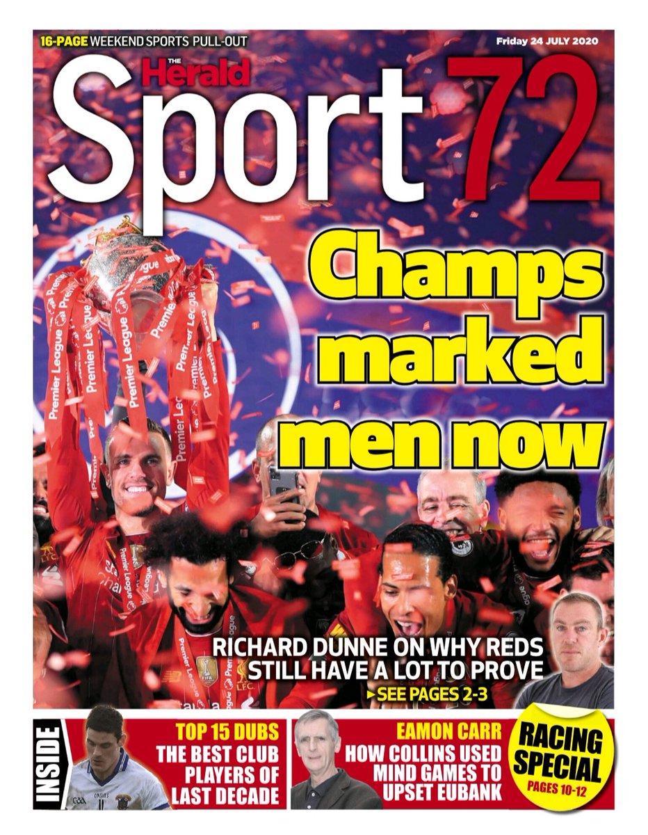 DublinIndo's tweet image. In today's BIG value Herald: The government have unveiled a €7bn Covid bailout for the economy
PLUS, INSIDE DON'T MISS YOUR
● Free double-sided GIANT Liverpool poster
● Free 24-page 'Class of '95' mag
● 16-page Sport 72 pullout