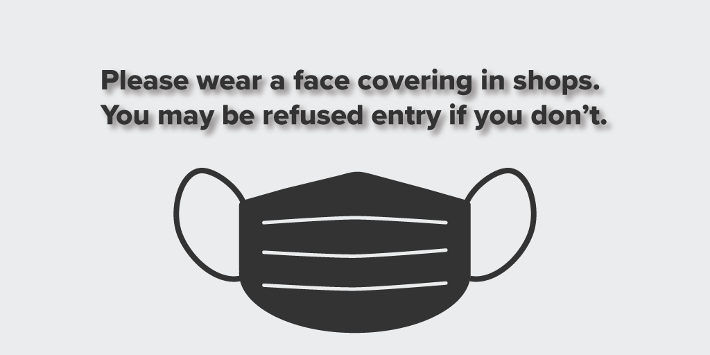 EssexPoliceUK's tweet photo. As of today, you must wear a face covering when in a shop and you may be refused entry if you fail to wear one. 

Wearing a face covering should provide you with more confidence to shop safely while giving greater protection to those working in them.

READ https://t.co/Wo3P81AJDX https://t.co/qRkdyRRFWm