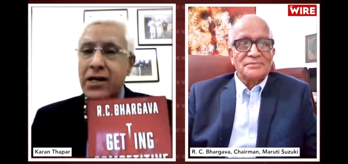 HarperCollinsIN's tweet image. WATCH | @Maruti_Corp Chairman R.C. Bhargava in conversation with Karan Thapar on his new book, #GettingCompetitive: A Practitioner’s Guide for India.

Tune in here: youtu.be/EGXSxv6xEhQ