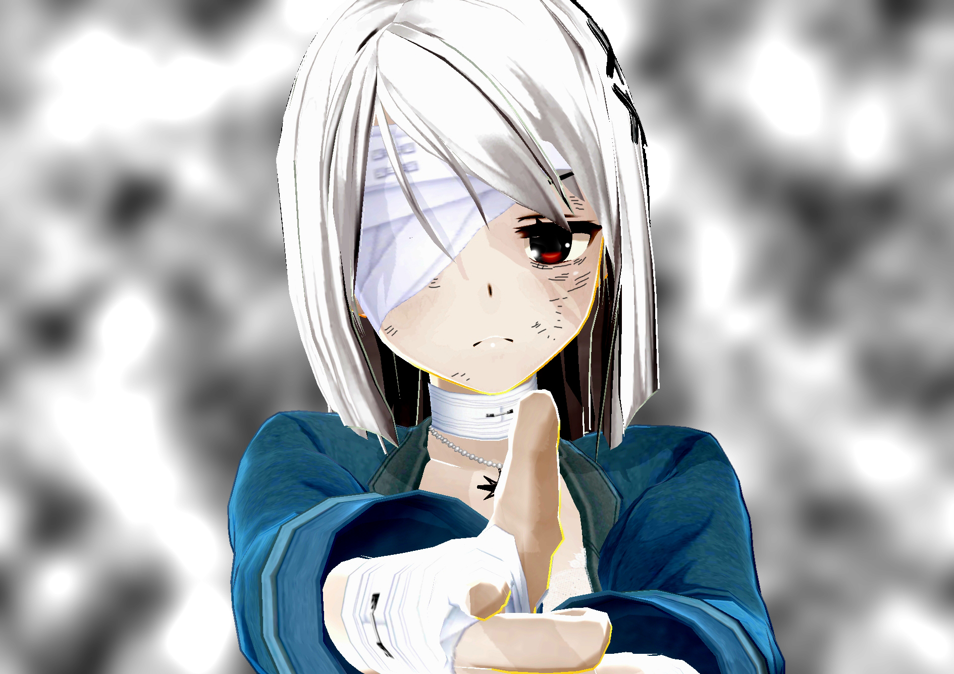 あまのそ いちろ 包帯 白髪 美少女 女の子 イラスト カスタムキャスト T Co Zdfockhcbm Twitter