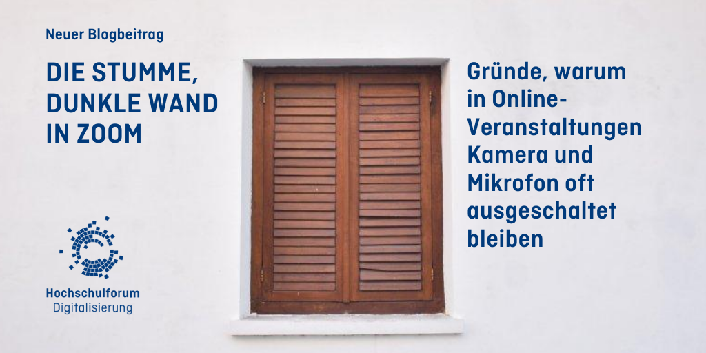 HFDdigital's tweet photo. Warum lassen Studierende bei Online-Veranstaltungen so oft Kamera und Mikrofon aus? Warum sprechen viele Lehrende gefühlt mit einer stummen, dunklen Wand? 

@JoernLoviscach hat in einer Umfrage einige Gründe gesammelt. Jetzt im Blog: 

https://t.co/aS8y2I8goK

#DigitalTurn https://t.co/39CuDasoiF