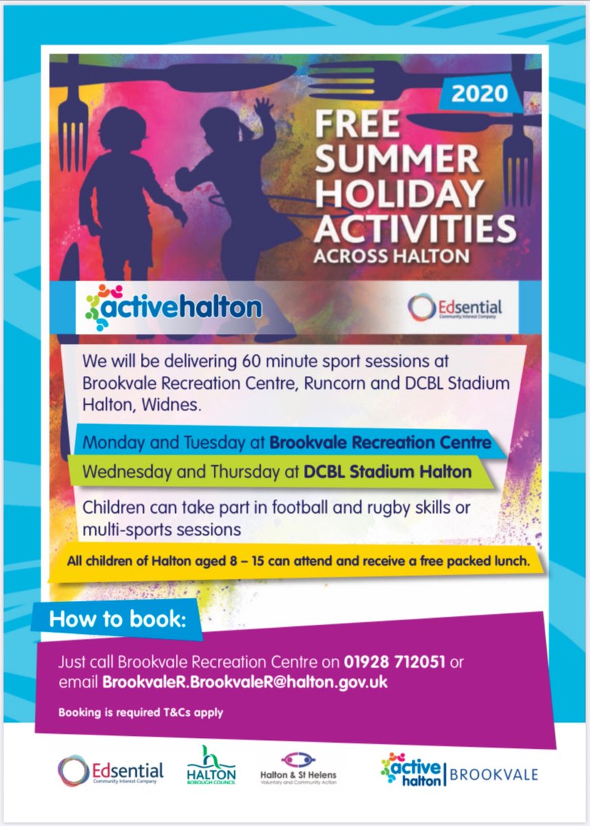Young people of Halton if you are looking for a safe way of staying active this summer. Check out what “activehalton” have to offer. See poster for booking details <a href="/HaltonBC/">Halton Council</a>