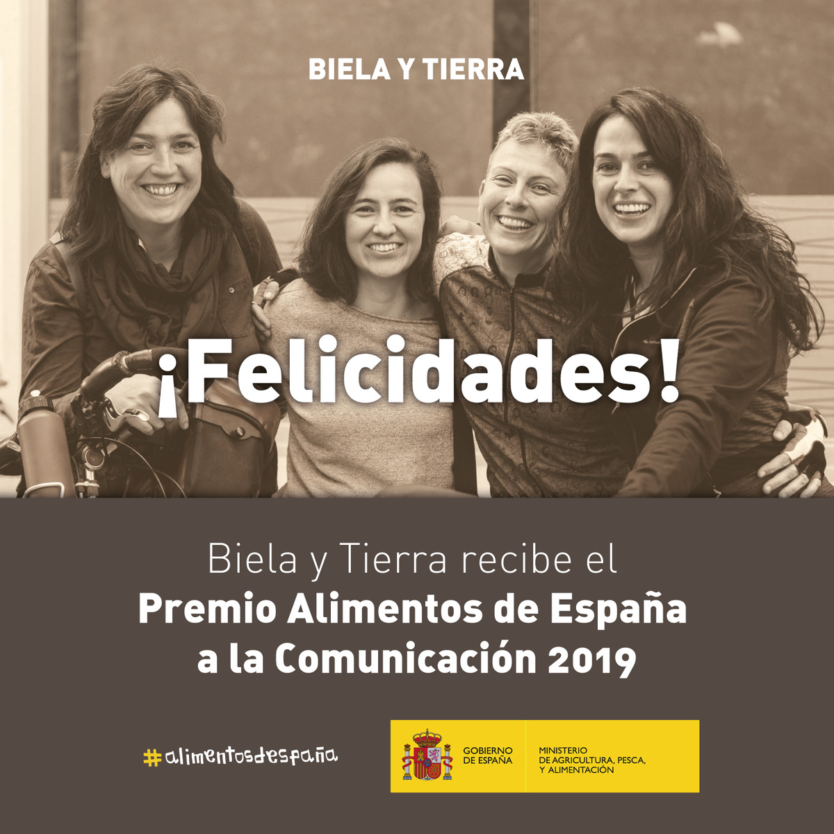 ¡Muchas felicidades #BielayTierra! 🤗🚴‍♀️📹🙌💚
Premio de #comunicación de @Alimentacion_es del @mapagob 
#mujeres #agroecología #ecofeminismo #AlimentosDeEspaña
lamoncloa.gob.es/serviciosdepre…