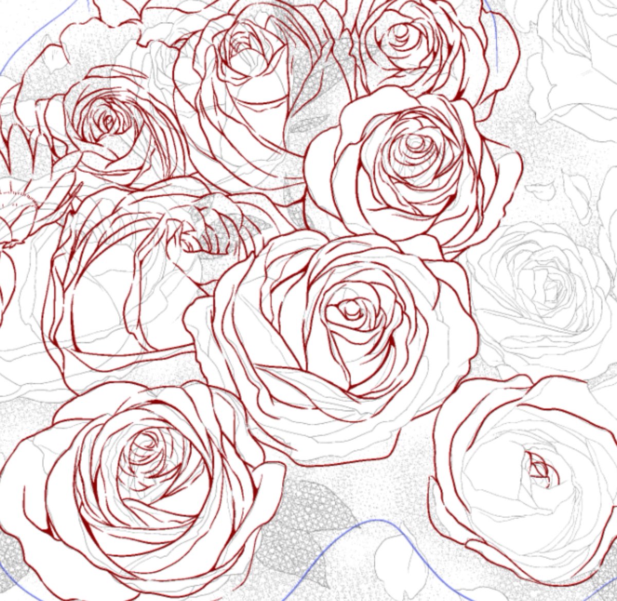 スクリーントーンからバラを描いてるんだけど描いてるんだけど描いてる