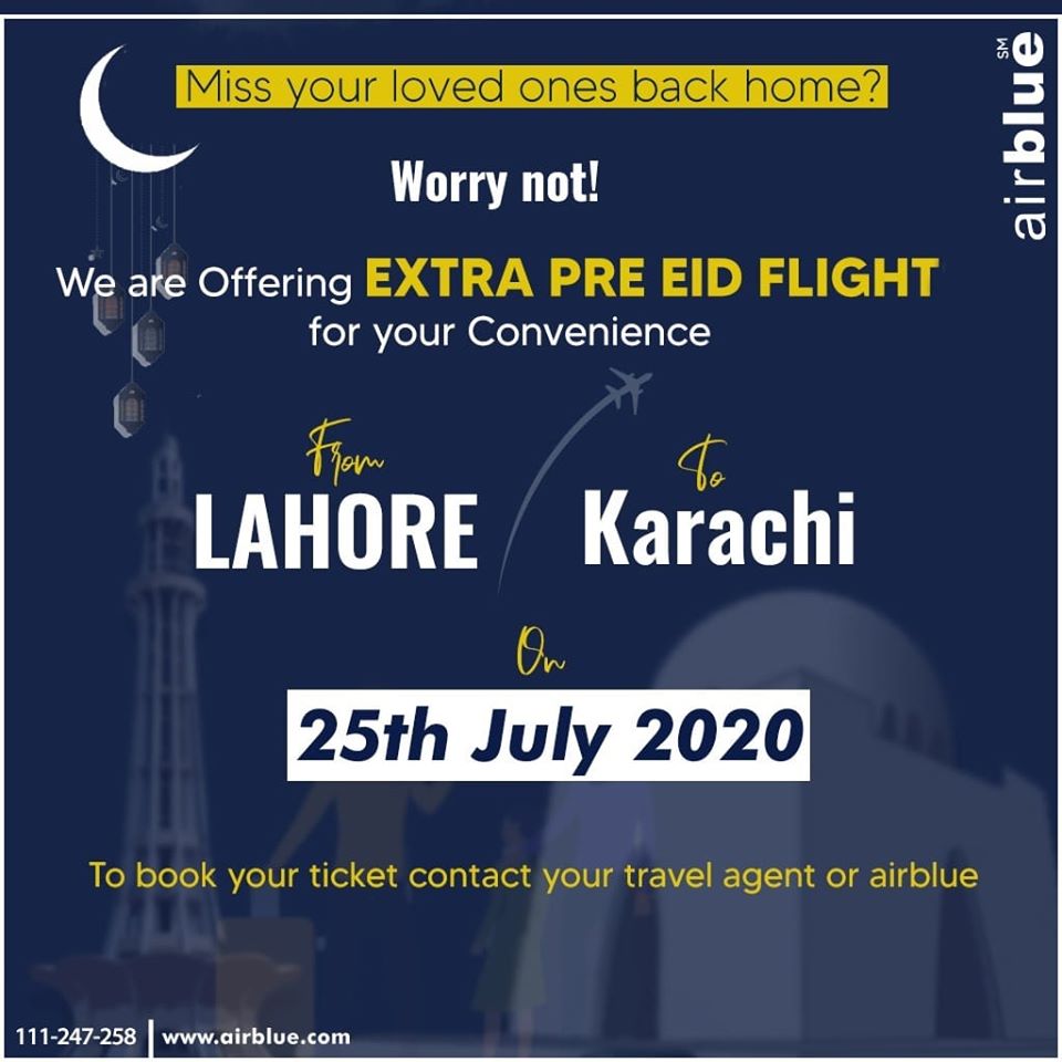 airblueairline's tweet photo. #AdditionalFlight on Popular Demand!!!
Get a chance to fly back home with us 💙
Visit https://t.co/g8VR5u1woG to book your visit back home with #airblue ✨
#SafestTravel #convenience #FlyingRedefined #LowestFares #airbluecares #PreEidFlights #ExtraFlights https://t.co/IhMqyEkaoq
