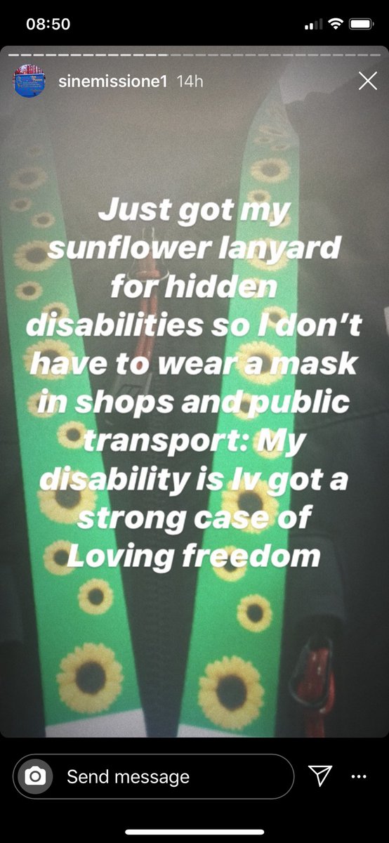 CN:ableism, disability appropriationLiverpool folks - if any of you know who runs SineMission1 on instagram, please tell them this isn't ok. The sunflower lanyard is for those of us with hidden disabilities. Seeing it used like this has me in tears.