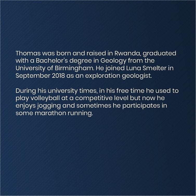 LuNa_Smelter's tweet photo. Meet Thomas  - Exploration geologist at LuNa Smelter.
#Rwanda #LunaSmelter

„I like working at LuNa Smelter because it provides me with a great environment not only to put into practice what I learned about rare metal minerals, but also to grow as a person and as a professional.” https://t.co/wZMWtlXTuH