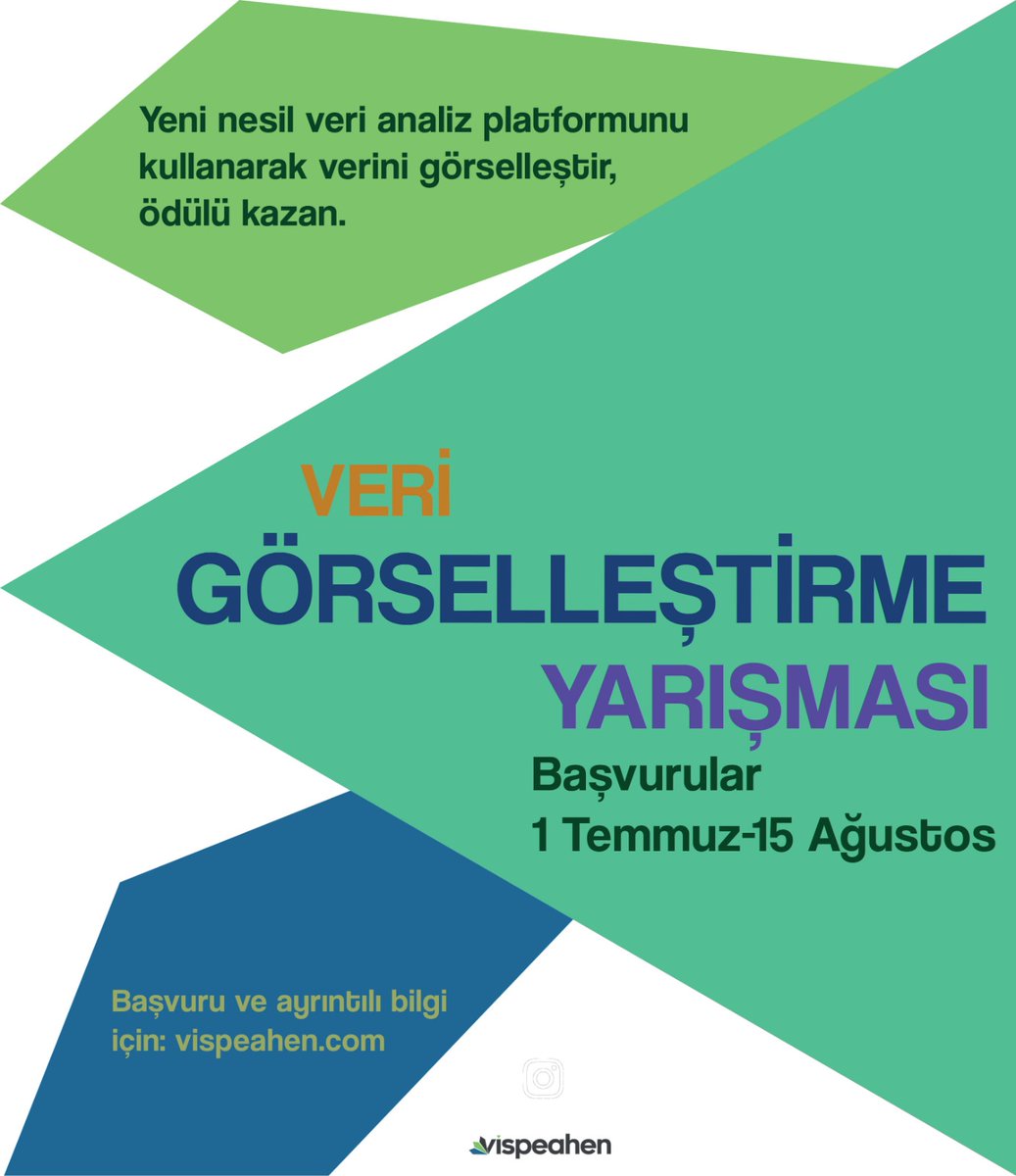 #Vispeahen Veri Görselleştirme Yarışması Ödülleri:
Birinci 4.000 TL
İkinci 2.000 TL
Üçüncü 1.000 TL
Başvuru İçin: lnkd.in/di35jSe