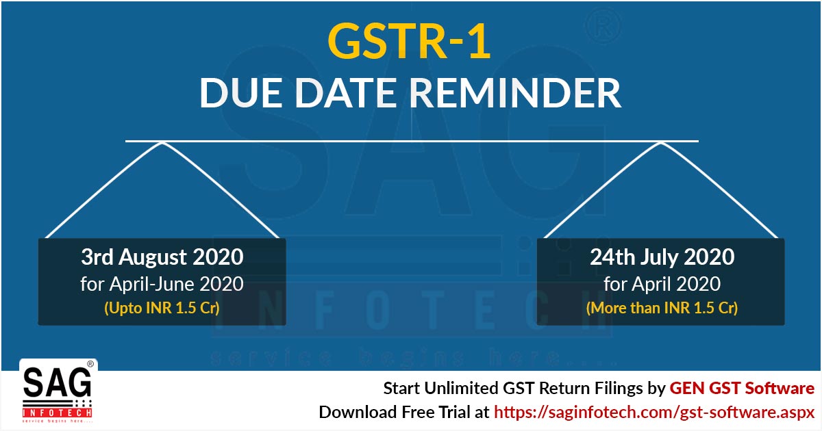 Hurry Up! Today is the last date for filing GSTR-1 for April 2020.
#GSTR1 #return #filing #duedate 
<a href="/cbic_india/">CBIC</a> <a href="/nsitharamanoffc/">Nirmala Sitharaman Office</a> <a href="/Anurag_Office/">Office of Mr. Anurag Thakur</a> <a href="/cgstngp_I/">CGST Nagpur_1_Commissionerate</a> <a href="/cgstnagpur2/">CGST&Central Excise,Nagpur-II</a>