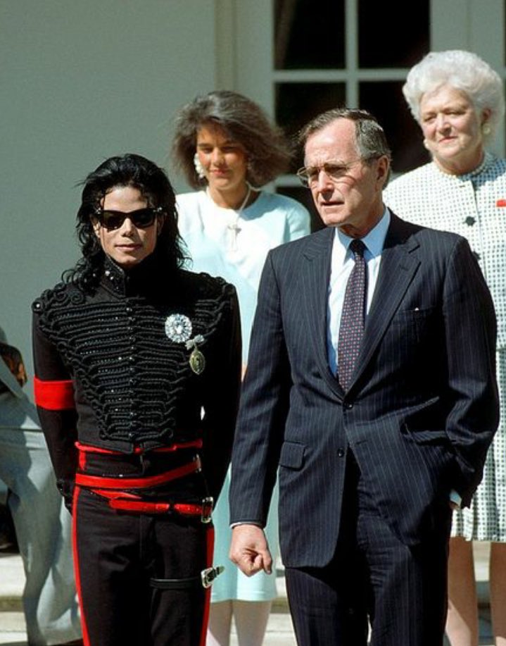 In 1990, President George H.W. Bush presented Michael with the Artist of the Decade Award honoring him for his humanitarian efforts and artistic achievements.