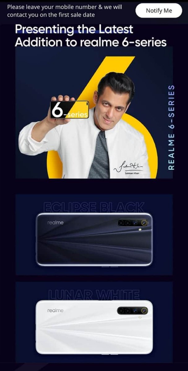 SunitaKatyal's tweet image. Salman Khan 
#PowerfulPerformanceProDisplay 
#realme6i #realme 
@MadhavSheth1 
@realmemobiles