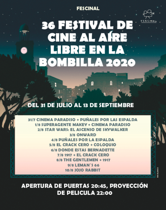 Fescinal's tweet photo. ¡ARRANCAMOS! 🎊🎉🍾🥂

¡Lo hemos conseguido! Fescinal vuelve a La Bombilla el 31 de julio. Arrancaremos la temporada con "Cinema Paradiso". un maravilloso clásico que servirá de homenaje para el recientemente desaparecido Ennio Morricone.
(ABRIMOS HILO)
#GraciasMadrileños https://t.co/5Qp8RP7Dvy