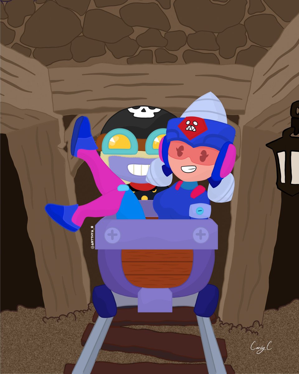 c4rly08's tweet photo. Carl &amp; Jackie 
Super City
Monster &amp; Robot
#brawlstars #fanart #digitalart #BrawlStarsArt #BrawlStars #brawlstarsfanart https://t.co/fxdSpJoyKr