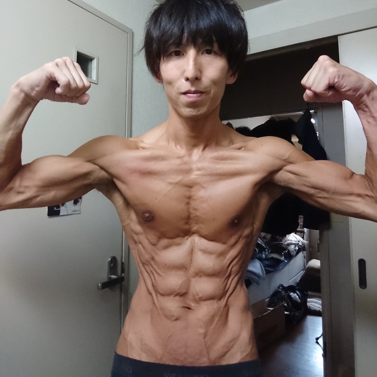 ライムスライム در توییتر 細マッチョ 筋トレ 家トレ 腹筋 Shredded ワークアウト Workout オナ禁 6パック