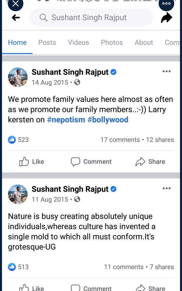 Agony of a genius mind, he decided to watch the circus of Nepotism and be amused by it than fight it, he decided to leave rather than loose himself to an ugly mould people gave him 🙏