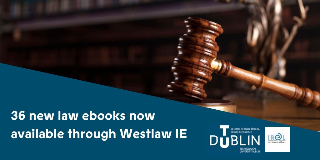 TUDublibraryAST's tweet photo. 36 new law commentary titles are now available as ebooks!

Visit Westlaw IE to access (then click on the 'books' tab and scroll down). See link below!

https://t.co/2Z9C2UfafE https://t.co/g3rXN3OIIU